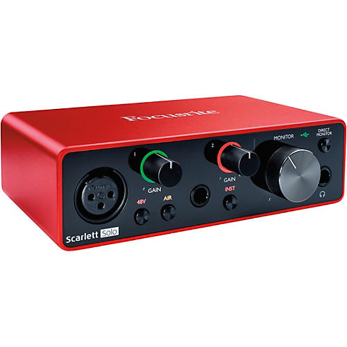 Focusrite Scarlett Solo USB Audio Interface Gen 3 With TASCAM TH-200X Studio Headphones Bundle - musicians--Friend