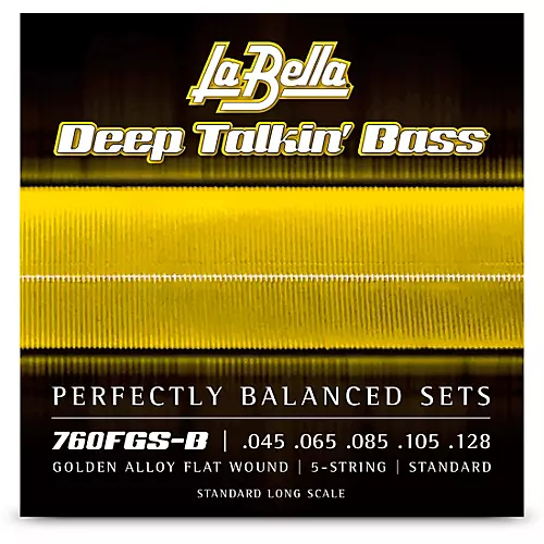 LaBella Deep Talkin' Bass Golden Alloy Flat Wound 5-String Bass Strings - musicians--Friend