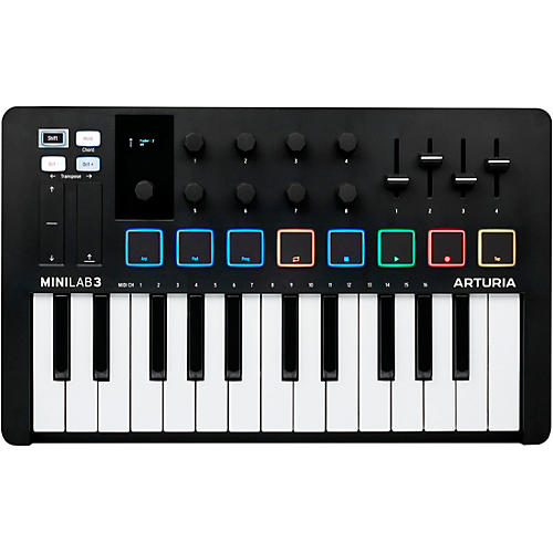 Arturia MiniLab 3 Hybrid Keyboard Controller Deep Black - musicians--Friend