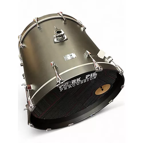 Used Pork Pie USA 22in bass drum little squealer Trans Black Drum Trans Black 42 - musicians--Friend
