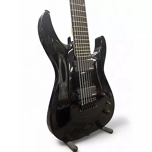 Used Jackson JS22-7 Dinky 7 String Black Solid Body Electric Guitar Black - musicians--Friend
