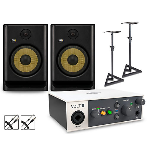 Universal Audio Volt 1 with KRK ROKIT G5 Studio Monitor Pair (Stands & Cables Included) ROKIT 8 - musicians--Friend