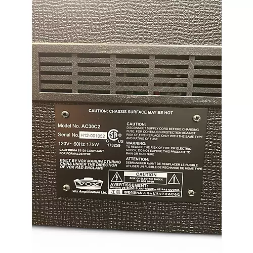 Used VOX AC30C2 2x12 30W Tube Guitar Combo Amp - musicians--Friend