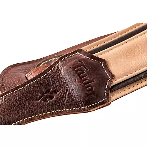 Taylor Reflections Leather Guitar Strap - Spruce Brown and Tan 2.5 in. - musicians--Friend