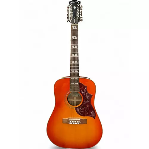 Used Epiphone HUMMINGBIRD 12 STRING 2 Color Sunburst 12 String Acoustic Electric Guitar 2 Color Sunburst - musicians--Friend