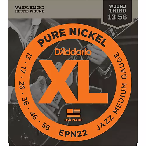 D'Addario EPN22 Pure Nickel Jazz Medium Electric Guitar Strings - musicians--Friend