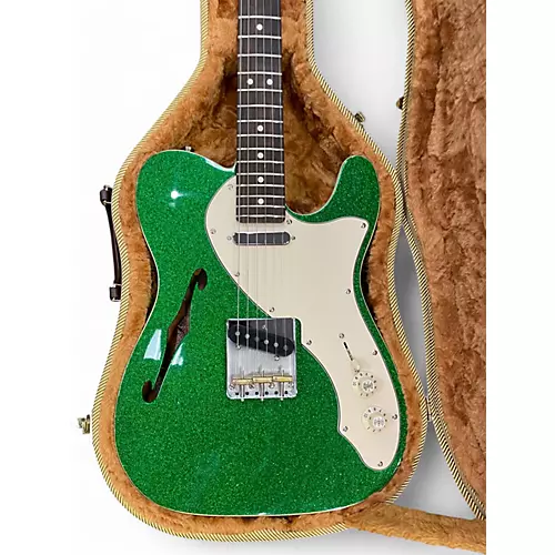 Used Fender TELECASTER BUILD HOODOO BODY SPARKLE GREEN Hollow Body Electric Guitar SPARKLE GREEN - musicians--Friend