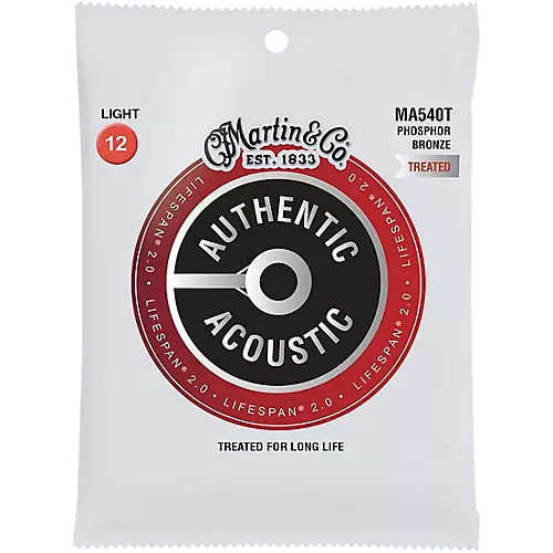Martin MA540T Lifespan 2.0 Phosphor Bronze Light Authentic Acoustic Guitar Strings - musicians--Friend