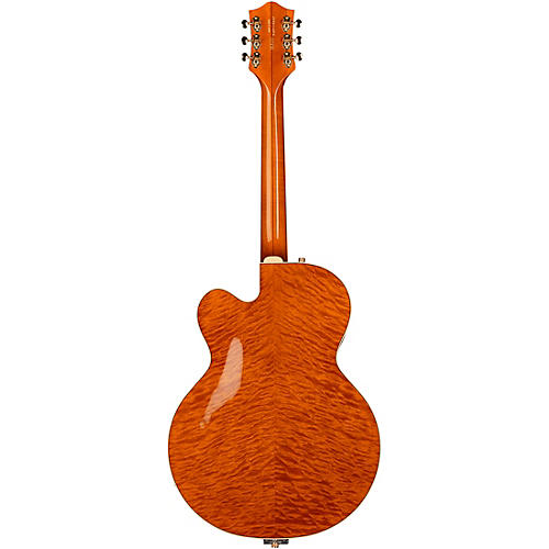 Gretsch Guitars G6120TGQM-56 Limited-Edition Quilt Classic Chet Atkins Hollowbody Electric Guitar Roundup Orange Stain - musicians--Friend