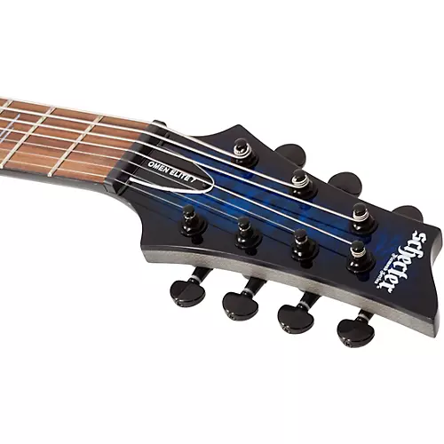 Schecter Guitar Research Omen Elite 7-String Electric Guitar See-Thru Blue Burst - musicians--Friend