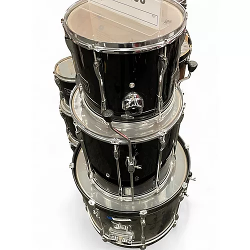 Used Pearl 6 Piece Export Black Drum Kit Black - musicians--Friend