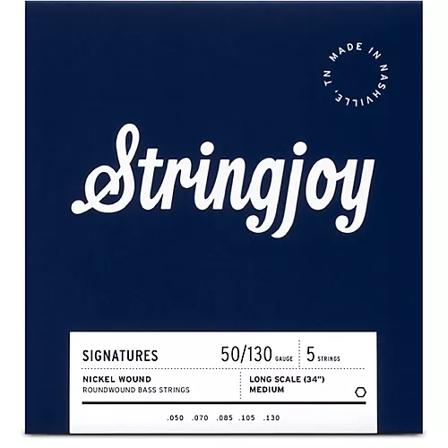 Stringjoy Signatures 5 String Long Scale Nickel Wound Bass Guitar Strings 45 - 130 - musicians--Friend