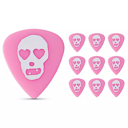 Pick Boy Angel Rocks Pink Heart Skull Polyacetal Guitar Picks 1.00 mm 10 Pack - musicians--Friend