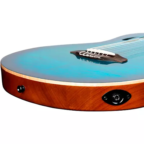 Ortega RTPDLX Flamed Maple Nylon-String Acoustic-Electric Guitar Blue Burst - musicians--Friend
