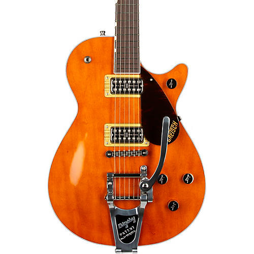 Gretsch Guitars G6128T-PE Players Edition Duo Jet Black With Bigsby Electric Guitar Round-Up Orange - musicians--Friend