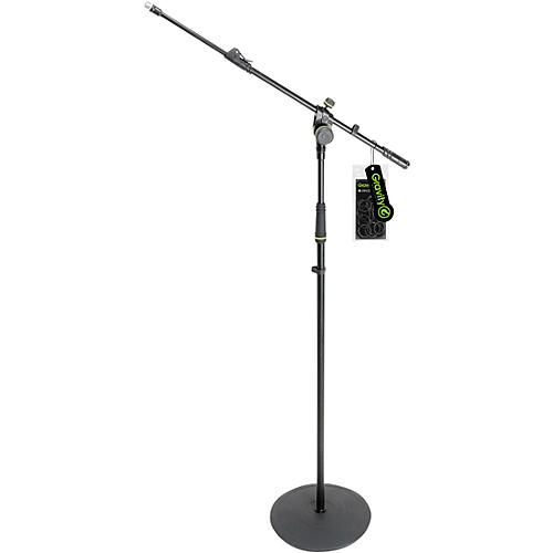 Gravity Stands Microphone Stand With Round Base and 2-Point Adjustment Telescoping Boom - musicians--Friend
