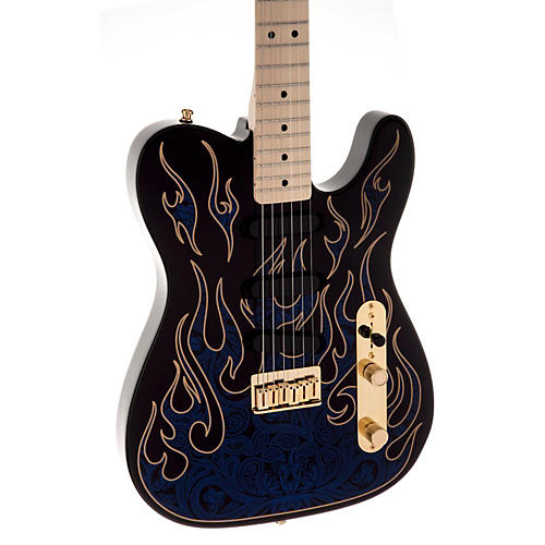 Fender Artist Series James Burton Telecaster Electric Guitar Blue Paisley Flames - musicians--Friend