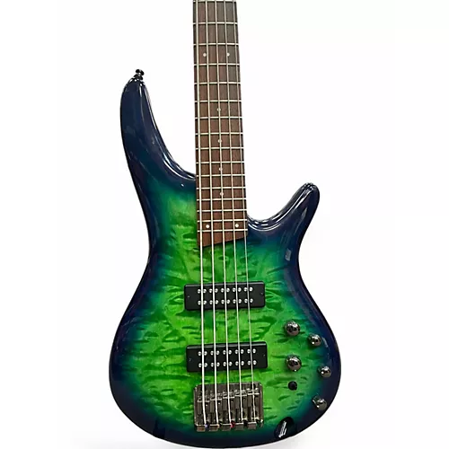 Used 2022 Ibanez SR405 5 String BLUE GREEN BURST Electric Bass Guitar BLUE GREEN BURST - musicians--Friend
