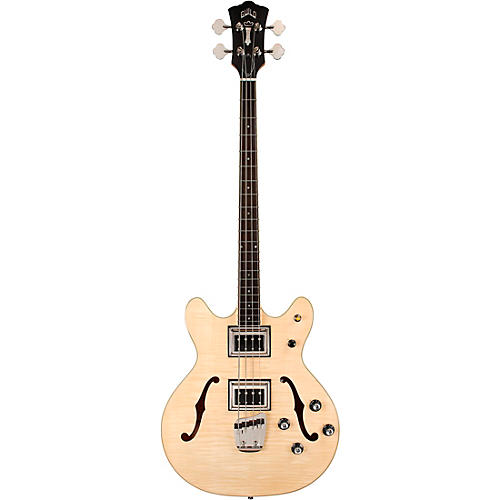 Guild Starfire Bass II Flamed Maple Short-Scale Semi-Hollow Electric Bass Guitar Natural - musicians--Friend