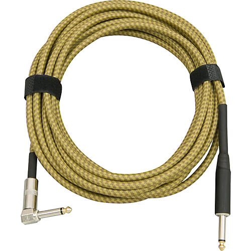 Musician's Gear Tweed Right Angle Instrument Cable Gold 20 ft. - musicians--Friend