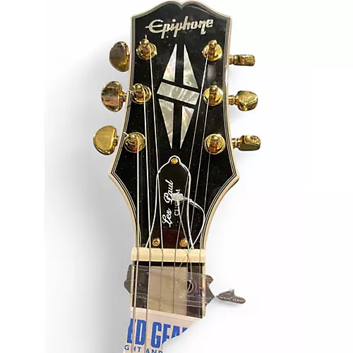 Used 2020s Epiphone Les Paul Custom Antique Ivory Solid Body Electric Guitar Antique Ivory - musicians--Friend