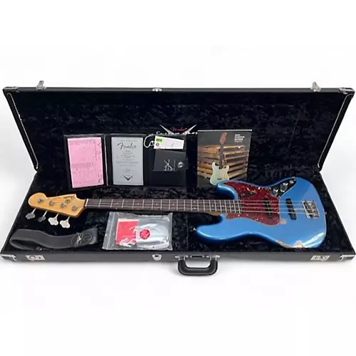 Used 2021 Fender 1960 Jazz Bass Relic Limited Lake Placid Blue Electric Bass Guitar Lake Placid Blue - musicians--Friend