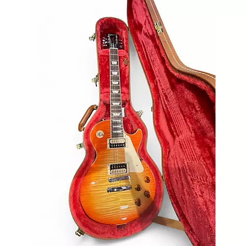 Used 2021 Gibson Les Paul Traditional Pro V Flame Top Cherry Sunburst Solid Body Electric Guitar Cherry Sunburst - musicians--Friend