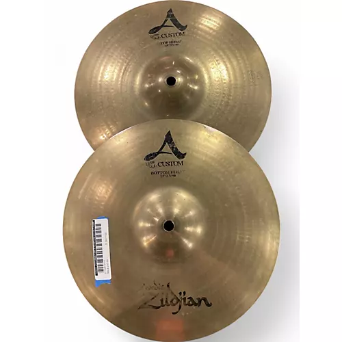 Used Zildjian 13in A Custom Hi Hat Pair Cymbal 31 - musicians--Friend