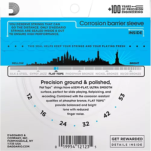 D'Addario EFT16 Flat Top PB Light Acoustic Guitar Strings - musicians--Friend