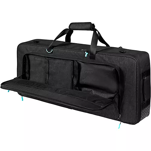 Gator GTKP61-BLK Transit Series Protective Gig Bag for 61-Note Keyboards; Charcoal Black With Electric Blue Interior - musicians--Friend