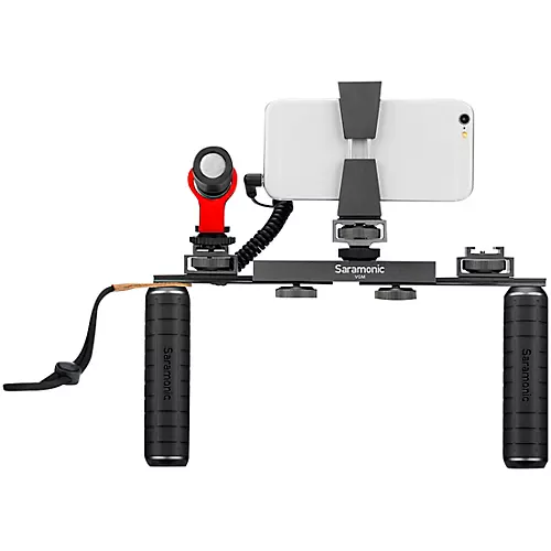 Saramonic VGM Smartphone/Camera Vlogging & Video Production Kit with Adjustable Dual Stabilizing Grips, Shoe Mounts & Vmic Mini Microphone - musicians--Friend