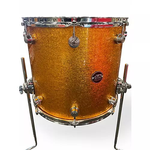 Used DW 16X16 Performance Series Floor Tom Gold Sparkle Drum Gold Sparkle 85 - musicians--Friend
