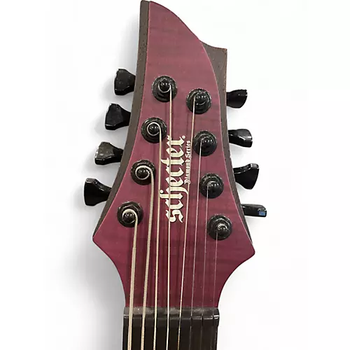 Used Schecter Guitar Research John Browne Tao-8 8 String Transparent Purple Solid Body Electric Guitar Transparent Purple - musicians--Friend