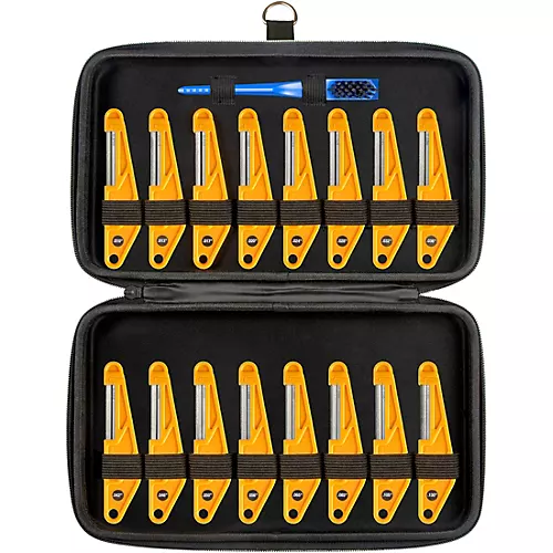 Music Nomad 16-Piece Diamond-Coated Nut File Complete Shop Set With Storage Case and Cleaning Brush - musicians--Friend