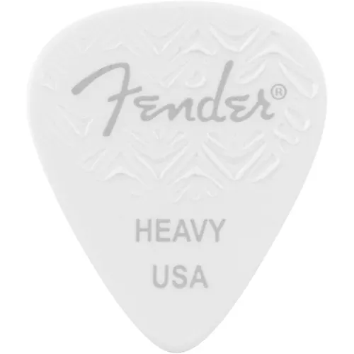 Fender 351 Shape Wavelength Celluloid Guitar Picks (6-Pack), White Heavy - musicians--Friend