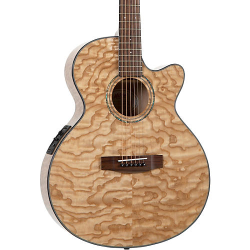 Mitchell MX430QAB Exotic Series Acoustic-Electric Midnight Black Edge Burst - musicians--Friend