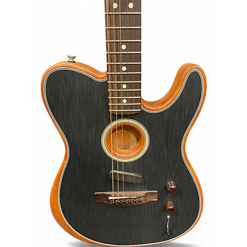 Used Fender Acoustasonic Player Telecaster Black Acoustic Electric Guitar Black - musicians--Friend