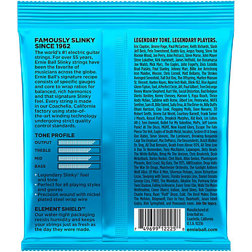 Ernie Ball 2225 Nickel Extra Slinky Electric Guitar Strings - musicians--Friend