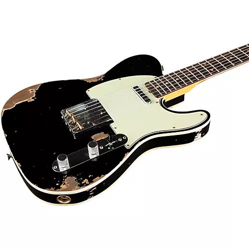 Fender Custom Shop 1960 Telecaster Custom Heavy Relic Electric Guitar Aged Black - musicians--Friend
