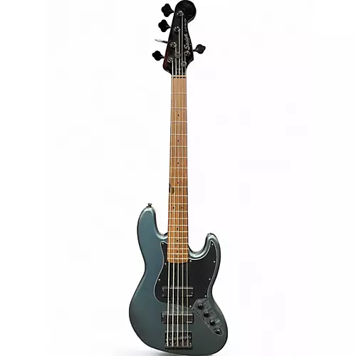 Used Squier Contemporary JAZZ BASS V  Metallic Green Electric Bass Guitar Metallic Green - musicians--Friend