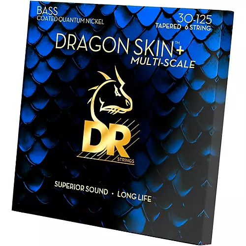 DR Strings Dragon Skin+ Coated Accurate Core Technology 6-String Multi-Scale Quantum Nickel Bass Strings 30 - 125 - musicians--Friend