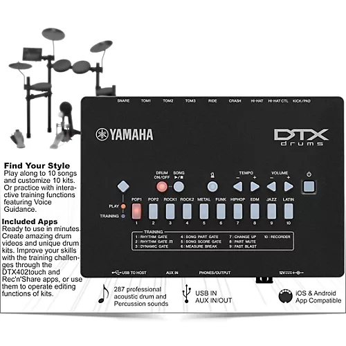 Yamaha DTX402K Electronic Drum Set - musicians--Friend