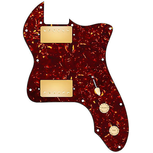 920D Custom 72 Thinline Tele Loaded Pickguard With Gold Cool Kids Humbuckers & Aged White Knobs Black - musicians--Friend