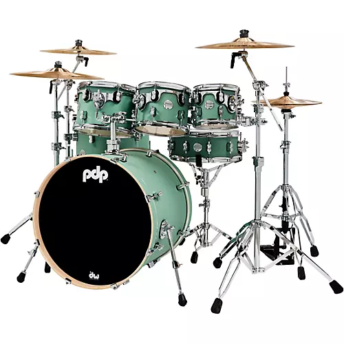 PDP by DW Concept Maple 7-Piece Shell Pack With Chrome Hardware Satin Black - musicians--Friend