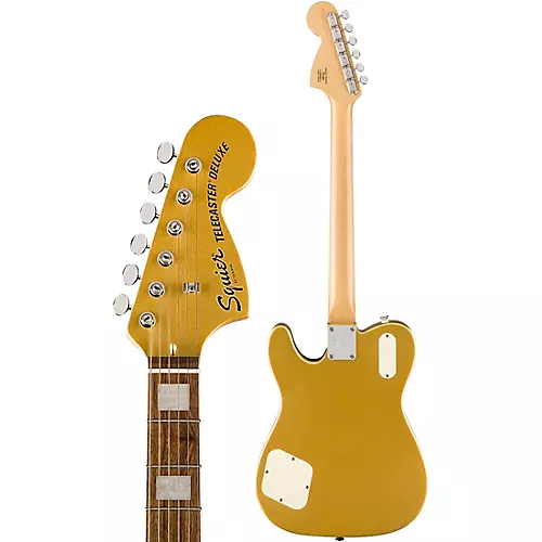 Squier Paranormal Troublemaker Telecaster Deluxe Limited-Edition Electric Guitar Aztec Gold - musicians--Friend