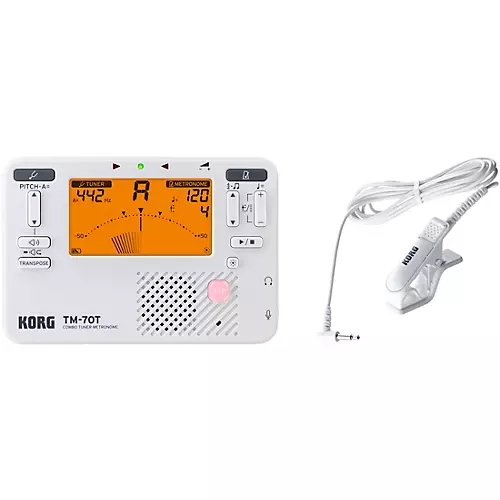 KORG TM-70 Tuner/Metronome and CM-400 Contact Microphone Combo White - musicians--Friend