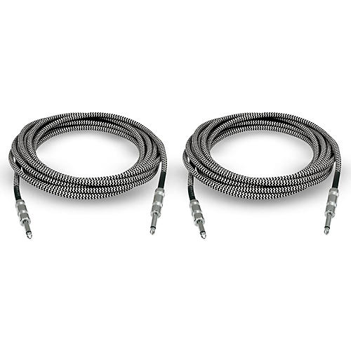 Musician's Gear Standard Instrument Cable Tweed-20 ft.-Black and Silver (2 Pack) - musicians--Friend