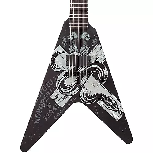 Schecter Guitar Research Chris Howorth V-7 Snake Cross Electric Guitar Satin Black - musicians--Friend