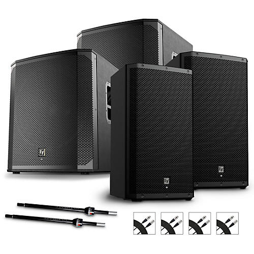Electro-Voice ZLX-15P G2 Powered Speaker Pair With ELX200-18SP Subwoofers, Stands and Cables - musicians--Friend