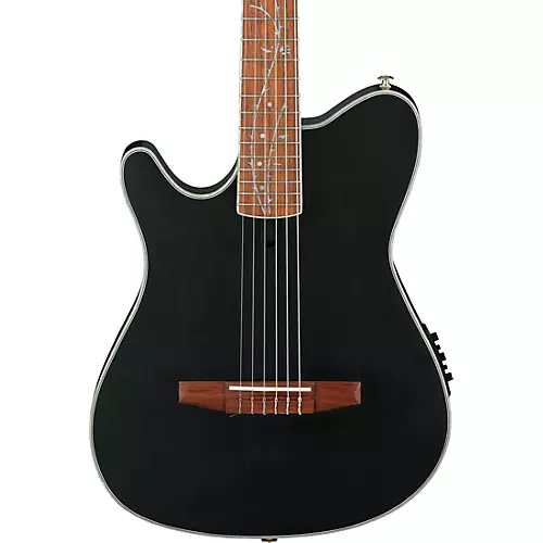 Ibanez TOD10NL Tim Henson Signature Left-Handed Nylon-String Acoustic-Electric Guitar Transparent Black Flat - musicians--Friend